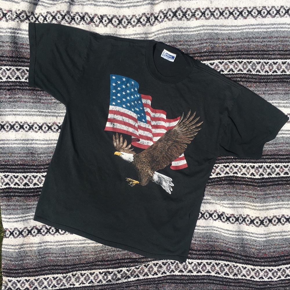 Flag & Eagle Black Tee